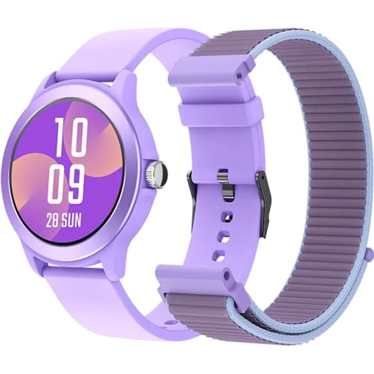 SPC Smartee Duo Vivo, Smartwatch mit 1,27-Zoll IPS-Touchscreen, IP68 wasserdicht, Herzfrequenzsensor, 128 GB Speicher, violett – Bild 1