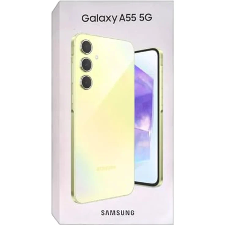 Samsung Galaxy A55 (128 GB, Awesome Lemon, 6.60", SIM + eSIM, 50 Mpx, 5G), Smartphone, Gelb – Bild 1
