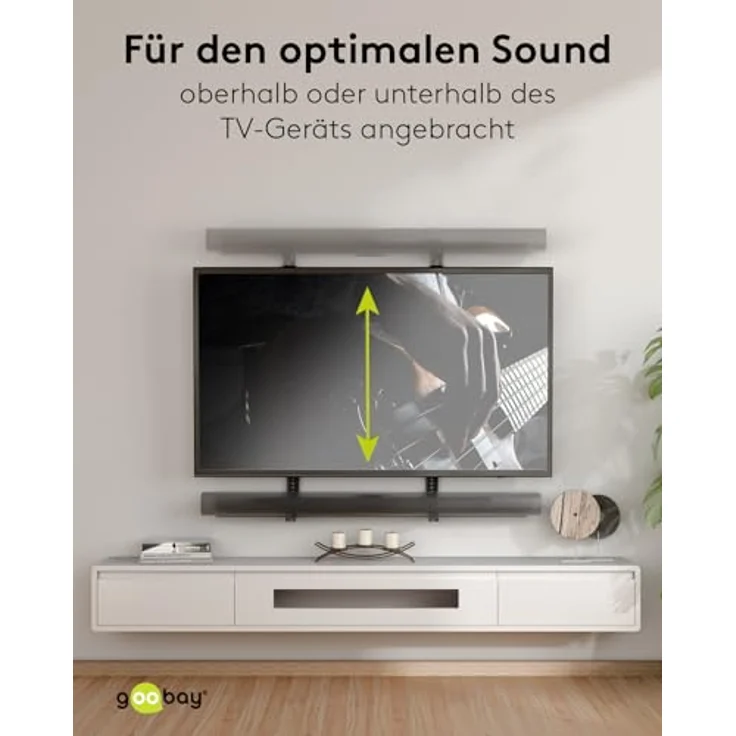 Goobay Universal Soundbar Halterung für TV mit max. Traglast 15 kg, VESA-kompatibel, schwarz – Bild 7