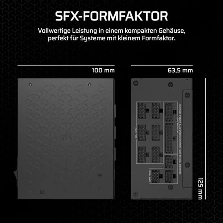 Corsair SF1000 (1000 W), PC Netzteil, Schwarz, 80 PLUS Platinum-zertifiziert, vollständig modulares Design – Bild 4