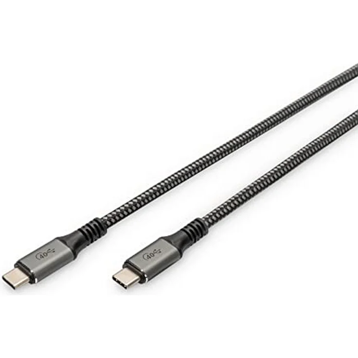 DIGITUS USB-C Anschlusskabel - USB 4.0 - Power Delivery 3.0-40 Gbit/s - 8k/60Hz - 1m - Schwarz – Bild 1