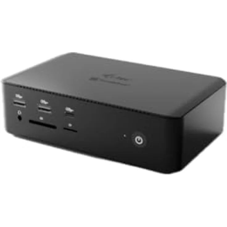 i-tec Thunderbolt 5 Quattro Display Docking Station, 2x Thunderbolt 5, 2x HDMI 2.0, 5x USB, 2.5G LAN, 140 W Stromversorgung, Schwarz