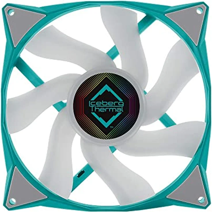 Iceberg Thermal IceGALE Adressable RGB 140 mm PWM Dual Kugellager ARGB Gehäuselüfter, Blaugrün – Bild 3