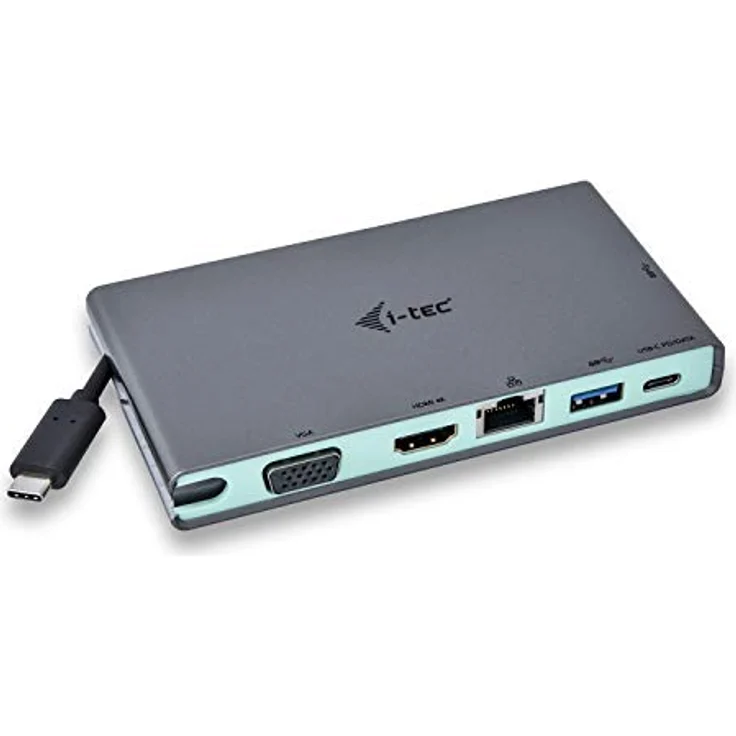 i-tec USB-C 4K Travel Docking Station –Multifunktionsadapter 1x HDMI 4K Ultra HD oder 1x VGA 1x Gigabit Ethernet, 2x USB 3.0 Port 1x USB-C Port 1x USB-C Power Delivery Port kompatible mit Thunderbolt3 – Bild 3