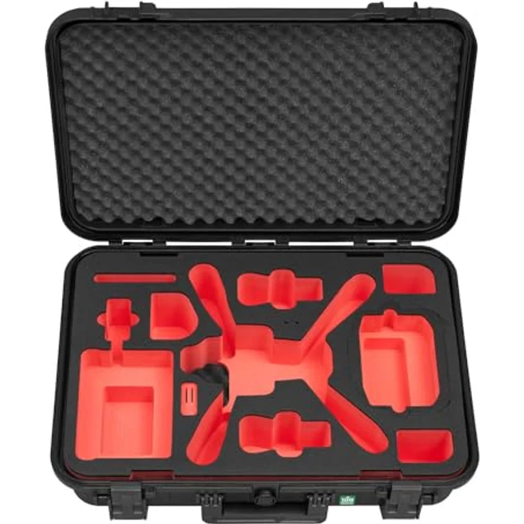 TomCase Drohnenkoffer „Ready to Fly” für DJI Air 3S Fly More Combo, Standard oder DJI RC 2 Controller, Akkus Laden im Koffer, wasserdichter ECO Schutzkoffer - Made in Germany, Schwarz – Bild 3