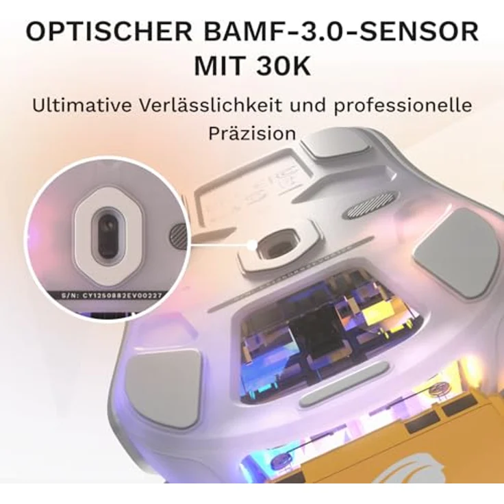 Glorious Model D 3 Wireless Mouse, Kabellose Gaming-Maus in Weiß mit leichtem Design – Bild 4