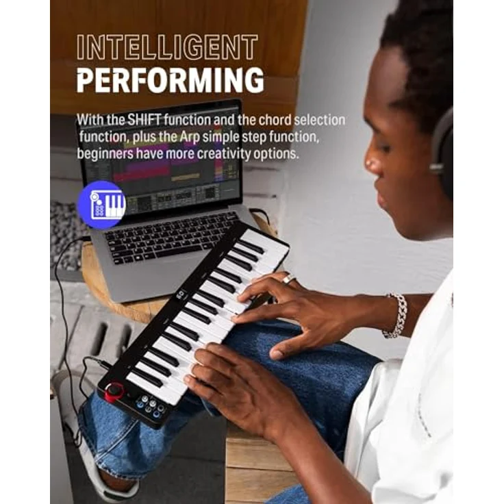 Donner N-32 MIDI-Tastatur, 32 Mini-Tasten, USB-C Kompatibilität, atmungsaktiver Lichteffekt – Bild 4