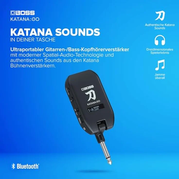 BOSS Katana:GO, Personal Headphone Amplifier für Gitarre & Bass, mit 3D-Raumklangtechnologie und über 60 Effekten – Bild 2