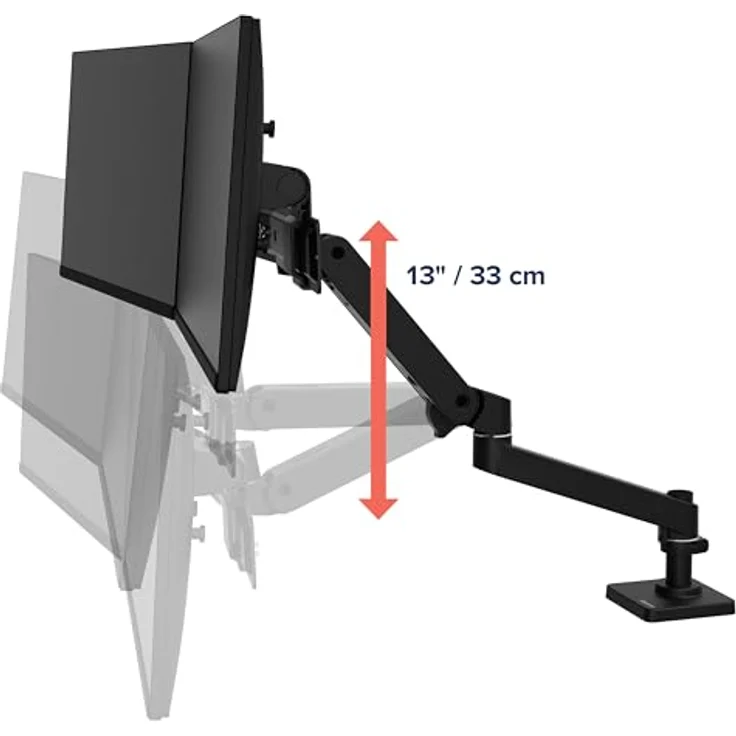 Ergotron LX Pro 45-684-292 Tischhalterung für Flachbildschirme bis 68,6 cm (27"), neigbar und drehbar, Schwarz – Bild 6