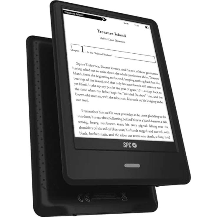 SPC Dickens Light 2 Pro, 6 Zoll E-Book Reader mit E-Ink Touchscreen, 8GB Speicher für über 8000 Bücher, einstellbare Helligkeit und Farbtemperatur, Schwarz – Bild 1
