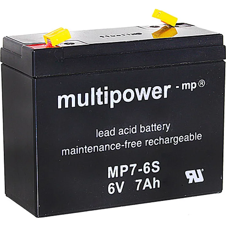 Multipower MP7-6S / 6V 7Ah Blei Akku AGM, wartungsfrei, ventilreguliert, geringe Selbstentladung, lange Lebensdauer, leichter Versand, 6V 7Ah