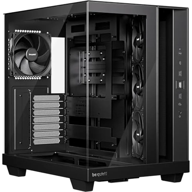 be quiet! LIGHT BASE 500 Black, Midi-Tower PC-Gehäuse für Mini-ITX, microATX, ATX Mainboards, vorinstallierte 4 Lüfter, Platz für 10 Lüfter, CPU-Kühler bis 185 mm, Grafikkarten bis 400 mm – Bild 2