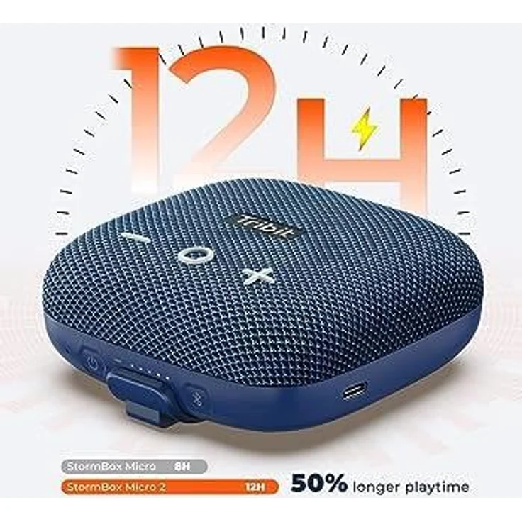 Tribit StormBox Micro 2 (12 h, Akkubetrieb), Bluetooth Lautsprecher, Blau – Bild 4