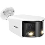 ANNKE 4K 8MP Dual-Objektiv PoE Außenüberwachungskamera mit 180° Panoramaansicht, Zwei-Wege Audio, KI Personen-/Fahrzeugerkennung, Farb-Nachtsicht, IP67 Wetterfest, Schwarz