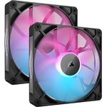 CORSAIR iCUE LINK RX140 RGB 140mm PWM-Lüfters mit iCUE LINK System Hub - Magnetisches Kuppellager - Dual Pack - Schwarz