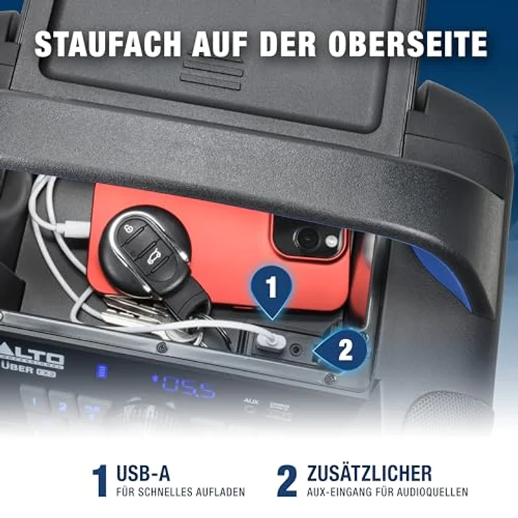 Alto Professional UBER FX2, Aktiver PA Lautsprecher mit 200 W Leistung, tragbar, Bluetooth, Schwarz – Bild 7