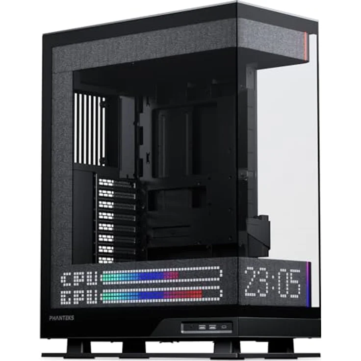 Phanteks Evolv X2 Matrix, Midi-Tower Gaming-PC-Gehäuse mit Platz für E-ATX-Mainboards und optimale Kühlung, Schwarz – Bild 1