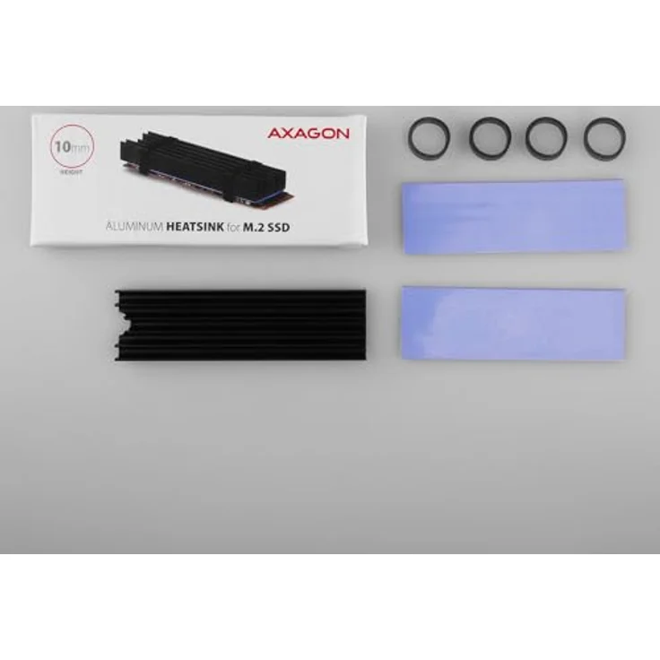 AXAGON CLR-M2L10, Passiver M.2 SSD-Kühler aus Aluminium mit Thermalpads, 10 mm Höhe – Bild 7