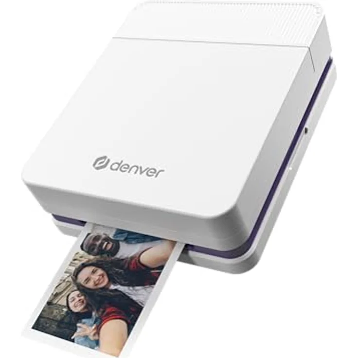 Denver MCP-6010 Mini Fotodrucker, mobiler Farbdrucker mit Bluetooth 5.2, 600 DPI, inkl. Patrone & 20 Blatt Fotopapier Set – Bild 1
