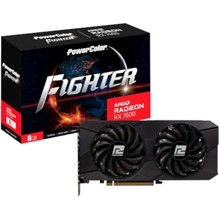 Tul PowerColor AMD Radeon RX 7600 Fighter 2.0, Grafikkarte mit 8 GB GDDR6, 2048 Shaders, bis zu 2655 MHz Boost-Frequenz, HDMI 2.1 und DisplayPort 2.1 – Bild 2