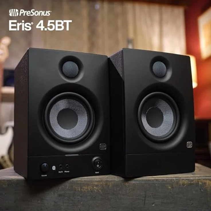 Presonus Eris 4.5BT, Bluetooth Lautsprecher 2nd Gen, 50 W, schwarz mit Boxenständern, 1 Paar – Bild 6