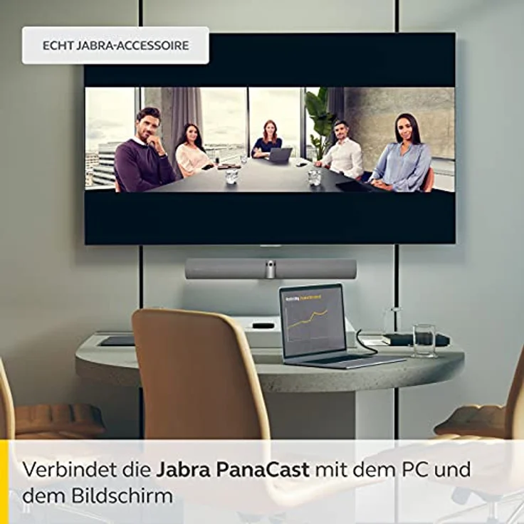 Jabra PanaCast 50 USB C to USB A Cable, 3 m - USB Cable 3.0 for PanaCast 50 Video Bar to Computer Connection - USB Type A Cable with Simple Plug & Play – Bild 3