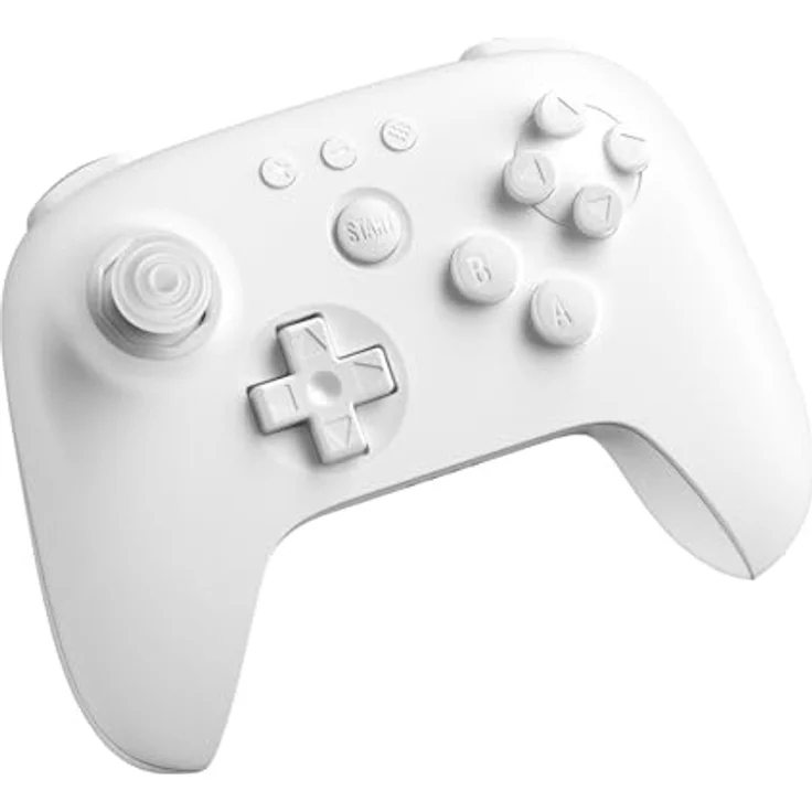 8bitdo 64 Bluetooth Controller, Gaming Controller mit präzisen Hall-Effekt-Joysticks, ergonomischem Design und authentischer Tastenanordnung, Weiss – Bild 1