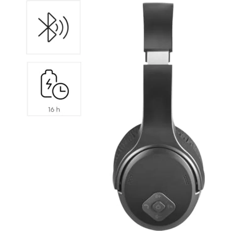 Hama 221847 Over-Ear Bluetooth Kopfhörer, kabelgebunden & kabellos, 16 h Laufzeit, Schwarz, Versandkostenfrei – Bild 2