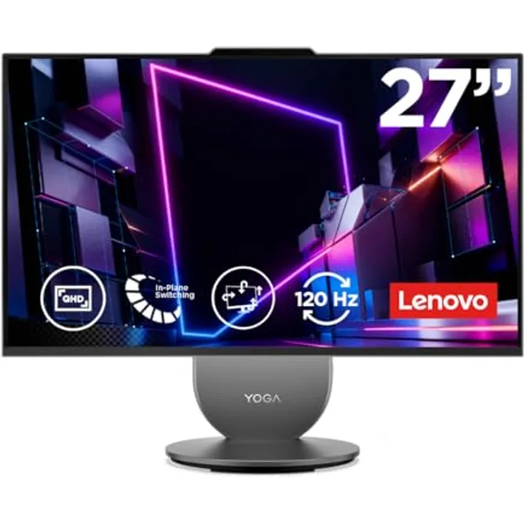 LENOVO Yoga AIO 27IPH11, All-in-One-PC mit Intel® Core™ Ultra 7, 27" QHD Touch-Display, 32 GB RAM, 1 TB Speicher, Windows 11 Pro