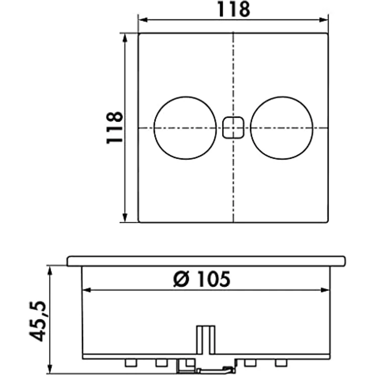 HPF Einbausteckdose mit USB C + A, 2-fach Steckdose mit elektrischer Edelstahl-Abdeckung, ø 118mm, für Küchenarbeitsplatten, 230V – Bild 2