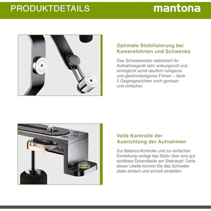 Mantona Schwebestativ für Action Cams mit 1-4 Zoll – Bild 6