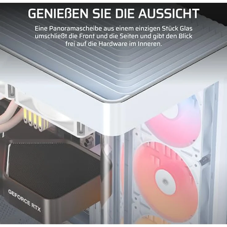 Corsair FRAME 4500X RS-R ARGB White Mid, PC Gehäuse für E-ATX, ATX, Micro-ATX und Mini-ITX, schwarz mit Sichtfenster aus gehärtetem Glas und USB 3.1 Anschluss – Bild 3