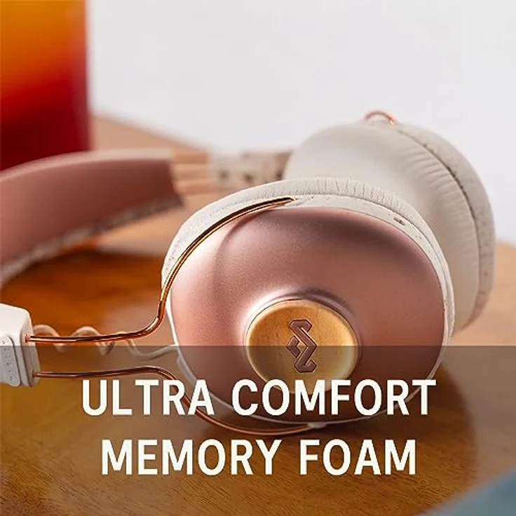 House of Marley Positive Vibration Frequency Over-Ear-Wireless-Kopfhörer - Bluetooth-Kopfhörer, 34 h Wiedergabe, Passive Geräuschunterdrückung, Steuerung & Mikrofon, nachhaltiges Material, Kupfer – Bild 5