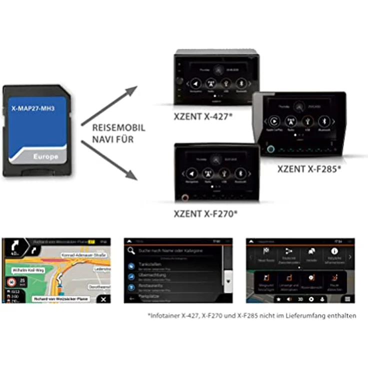 Xzent X-MAP27-MH3, Micro-SD-Karte für Fahrzeugnavigation mit Camper-Navigation für Europa, über 20.000 Camping-P.O.I. und 3 Jahre Updates – Bild 2