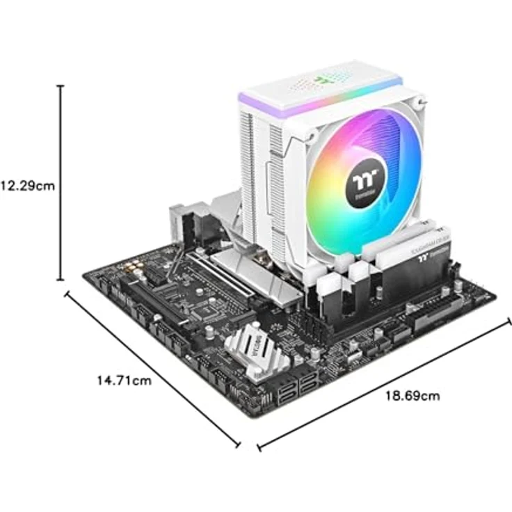 Thermaltake Astria 400 ARGB, CPU Kühler mit 27 RGB-LEDs, 230 W TDP, Weiss – Bild 9