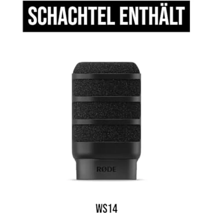 RØDE Mikrofon Røde WS14 (Deluxe Popschutz für Podmic), Schwarz - Effektive Reduktion von Plosivlauten, akustisch transparent, passgenaue Form – Bild 4