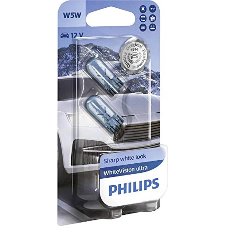 Philips W5W WVU 12V  B2 5 Watt 12 Volt W2,1x9,5d 12961WVUB2 (2 Stück) – Bild 2