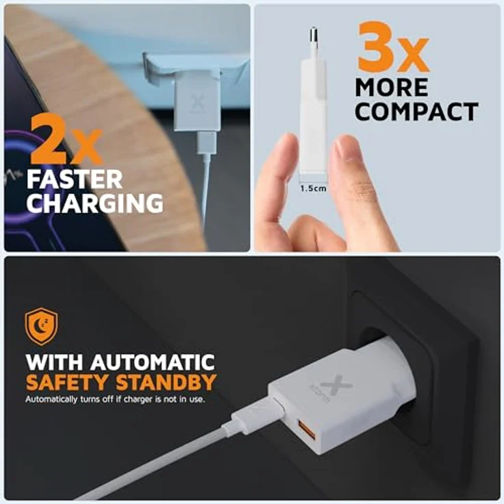 Xtorm Go2 Slimline USB-C Schnellladegerät, 33W, Weiß – Bild 4