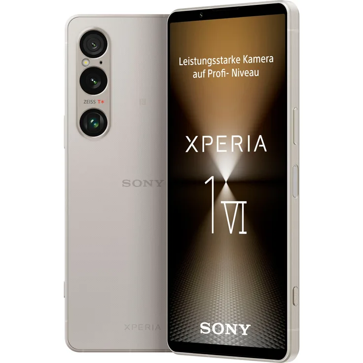 Sony Xperia 1 VI (256 GB, Platinum Silver, 6.50", Dual SIM, 52 Mpx, 5G), Smartphone, Silber