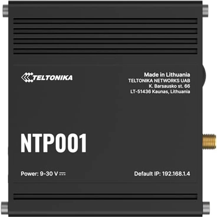 Teltonika NTP001, Stratum-1 NTP-Server für präzise Zeit-Synchronisation, Schwarz, mit GNSS, RS232, RS485 und robuster Sicherheit – Bild 1