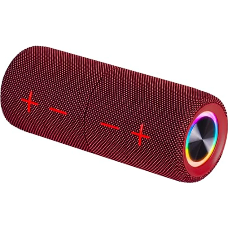 Trevi XR 8A44, Tragbarer Doppel-Lautsprecher mit 20 W Gesamtleistung, kabellos, IPX5, Micro SD und AUX-IN, rot – Bild 5