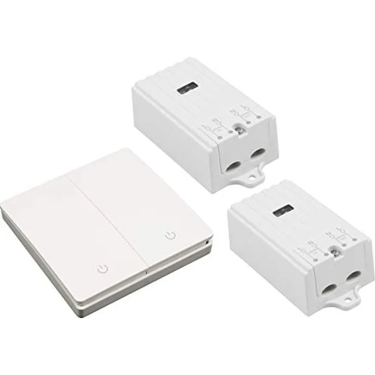 Funk-Schalter Set McPower Kinetic 2x Empfänger + 2-fach Wandtaster, max. 2300W