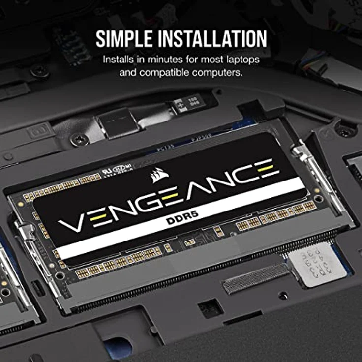 Corsair Vengeance SODIMM DDR5 RAM 48GB (2x24GB) 5600MHz CL48-48-48-90 1.10V Intel XMP 3.0 Computer-Speicher – Schwarz – Bild 4