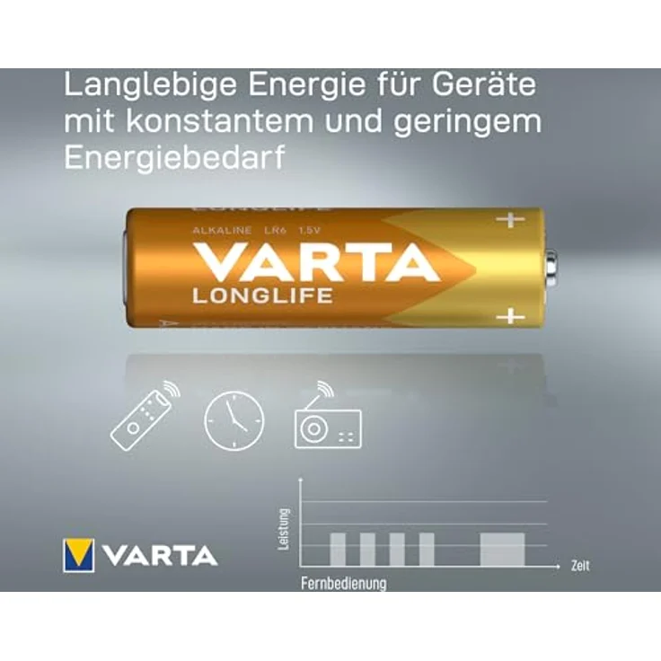 Varta Longlife AA Batterien, CUBE12, auslaufsicher und mit 10 Jahren Lagerfähigkeit – Bild 3