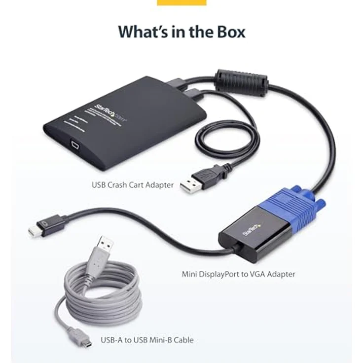 StarTech.com Portable Laptop Crash Cart Adapter KVM Switch mit USB/VGA/Mini DisplayPort, 1 Port, TAA-konform – Bild 8