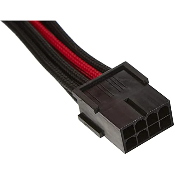 SilverStone SST-PP07-PCIBR - Netzteil-Verlängerungskabel 25cm 8pin auf PCI-E 6+2pin, schwarz-rot – Bild 4