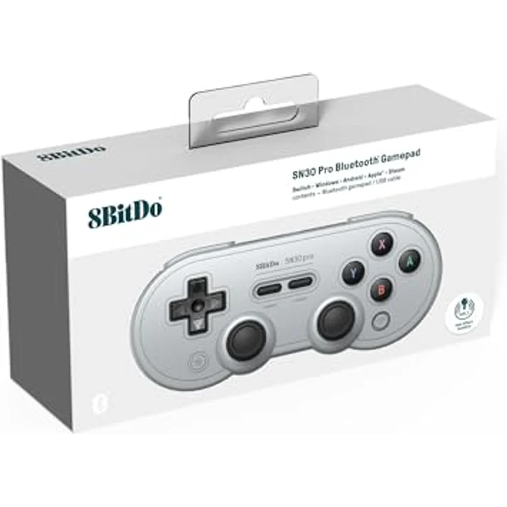 8bitdo SN30 Pro, Gaming Controller mit Bluetooth, Rumble, bewegungssteuerung, Grau – Bild 4