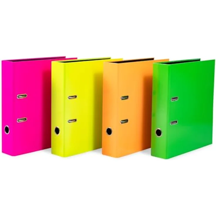 HERMA Aktenordner A4 Neon Gelb, Ringbuchordner mit 70 mm Rückenbreite und Metallmechanik – Bild 4
