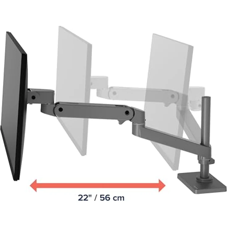 Ergotron LX Pro Monitor Arm, hohe Säule, Tischhalterung für Monitore bis 34 Zoll, Constant Force Technologie, Grau – Bild 4