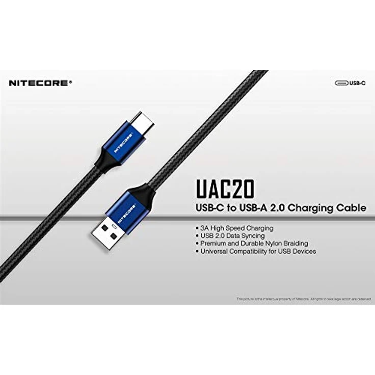 Nitecore USB Typ C Ladekabel, kompatibel mit Nitecore Lampen und Ladegeräten, universell für alle USB-C-Geräte – Bild 2